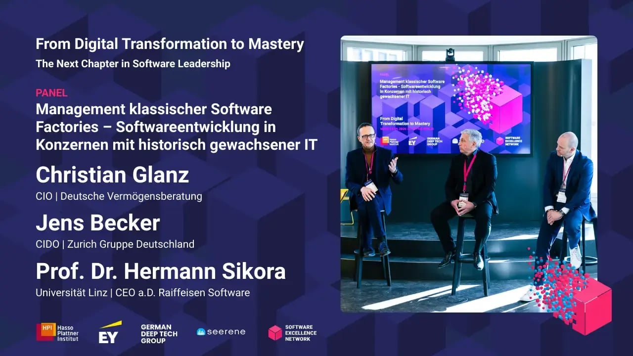 Christian Glanz | CIO | Deutsche Vermögensberatung Jens Becker | CIDO | Zurich Gruppe Deutschland Prof. Dr. Hermann Sikora | Universität Linz | CEO a.D. Raiffeisen Software